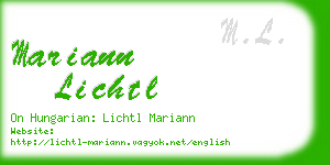 mariann lichtl business card